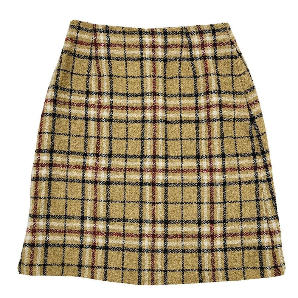 St Michael Marks & Spencer Sz 6 8 Camel Tan Plaid